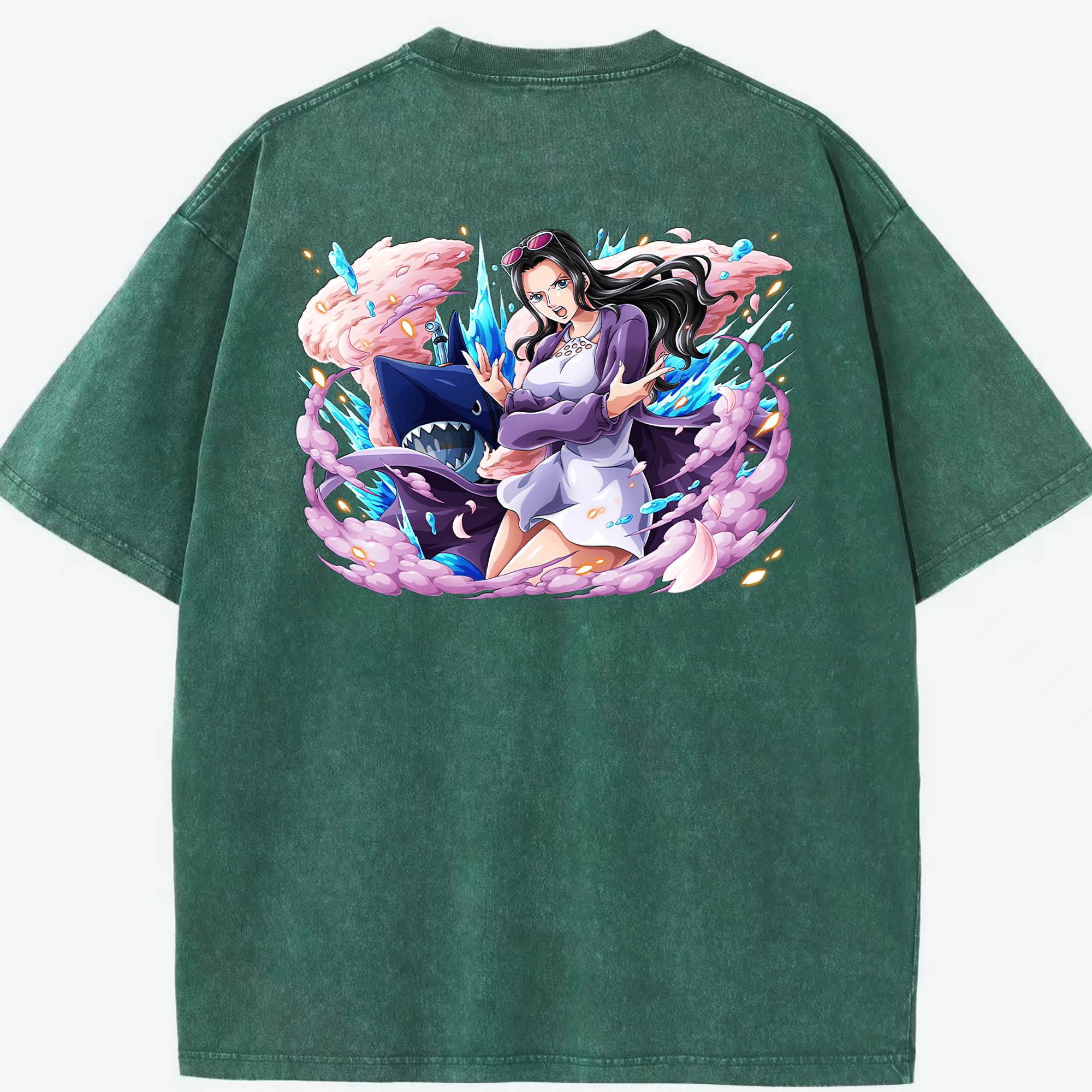 ワンピース ニコ・ロビン ONE PIECE Nico Robin 綿100% ヴィンテージ風 半袖Tシャツ（背面プリント）